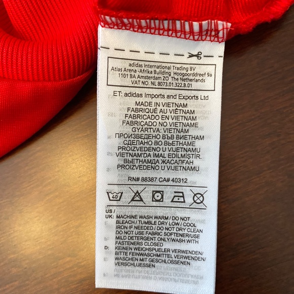 Mens Red Adidas Track Jacket - New with Tag – Full Zip, Classic Athletic Style - Picture 7 of 11